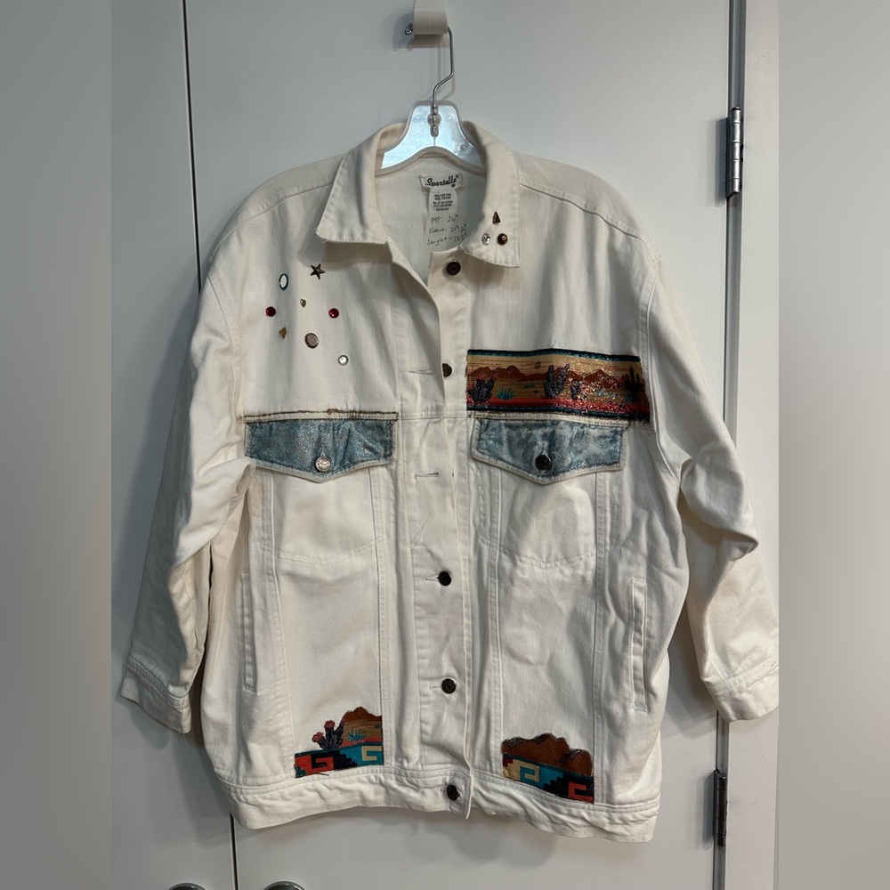 SPORTELLE PAINTED Denim and Cream Jacket